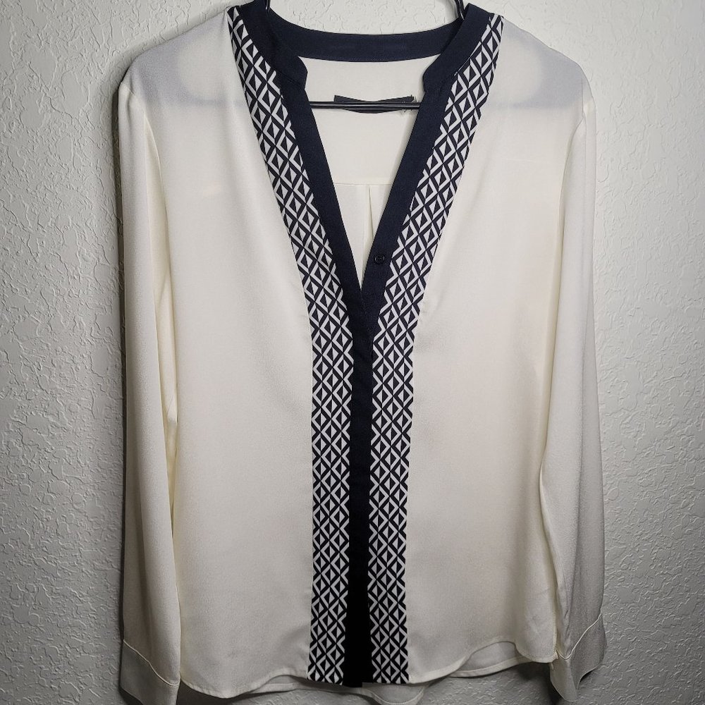 Ivanka Trump White Long Sleeve Women's Dress Work Blouse